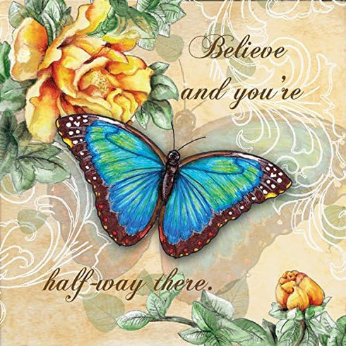 4 Beautiful Butterflies and Flowers Inspirational Quotes Butterfly Art Prints 12x12...