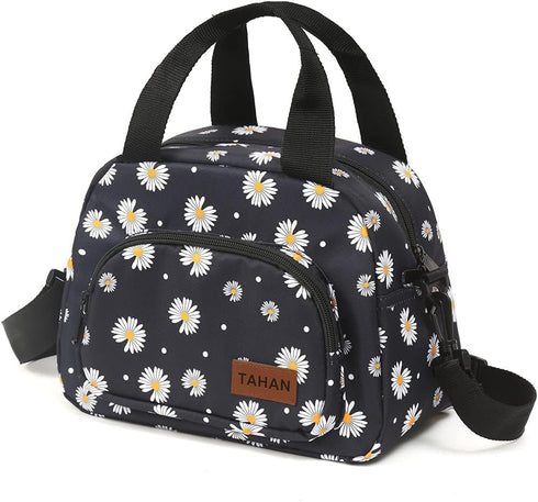 Insulated Lunch Box For Women Office Work Designer Small Lunch Cooler For Girls Fit Fresh Thermal Hot Lunch Bag For School Teen Three Pocket Soft ...