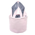 Easter Baskets Seersucker Easter Bunny Bag Bucket for Easter Egg Hunt Bunny Ears Design (Pink)...