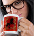 3dRose Zodiac Horse Chinese New Year Red, Gold And Black Ceramic Mug, 15 oz, White...