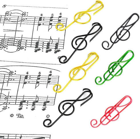 50 Pieces Music Paper Clips Musical Notes Clips Note Style Paper Clips Holders Clamps for Desk Bookmark Office School...