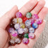 Glass Beads for Jewelry Making, 12 Pcs 8mm 10mm Wine Red Glass Popcorn Crystal Snowflake Ice Cracking Scattered Beads DIY Handmade Jewelry Bracele...