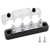 4 x #10 (M5) Studs Bus Bar, Ampper 4.2" Ground Distribution Block Brass Battery BusBar Junction with Cover for Auto Boat Amplifier and More (Black...