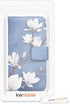 kwmobile Wallet Case Compatible with Samsung Galaxy J3 (2016) DUOS Case for Phone - Magnolias Taupe/White/Blue Grey...