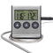 Kitchen Instant Read Meat Thermometer, Digital Candy Cooking Smoker Oven Thermometer, BBQ Timer Clock Grill with Stainless Steel Food Probe, Silve...