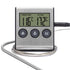 Kitchen Instant Read Meat Thermometer, Digital Candy Cooking Smoker Oven Thermometer, BBQ Timer Clock Grill with Stainless Steel Food Probe, Silve...