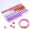 Beadthoven 80pcs 15mm Purple Silicone Beads 8 Colors Silicone Beads for Keychain Making DIY Necklace Bracelet Beads Set Bulk Round Ball Round Rubb...