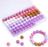 Beadthoven 80pcs 15mm Purple Silicone Beads 8 Colors Silicone Beads for Keychain Making DIY Necklace Bracelet Beads Set Bulk Round Ball Round Rubb...