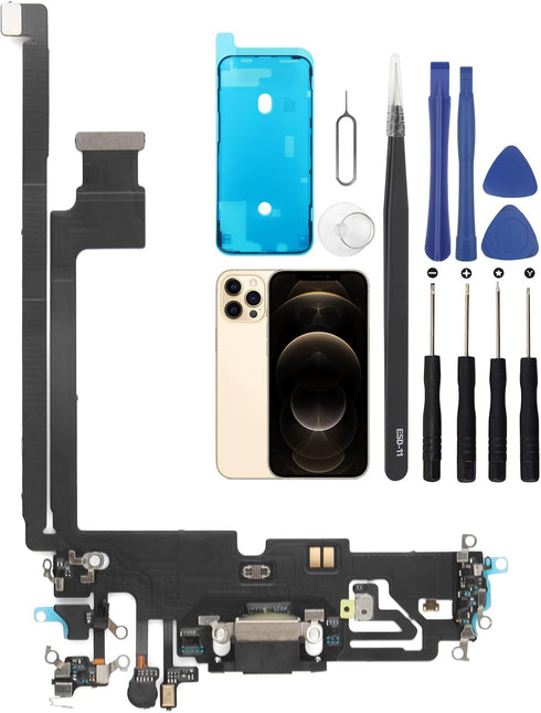 Charging Port Replacement for iPhone 12 Pro Max USB Dock Connector Flex Cable Microphone Replacement for iPhone 12 Pro Max with Tools...