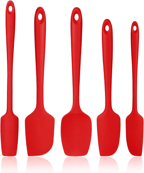 Silicone Rubber Spatula Set for Baking,Rubber Kitchen Utensils,Food Grade BPA-Free for Nonstick Cookware, Heat Resistant Spatula for Cooking & Mix...