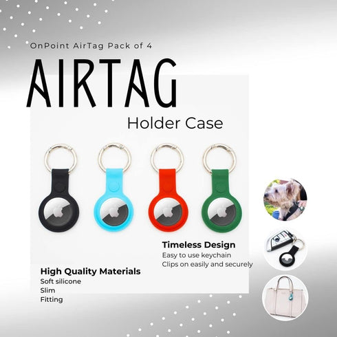 Apple AirTag Holder Keychain Case Waterproof Silicone Cover with Metal Lobster Clasp for AirTag Tracking...