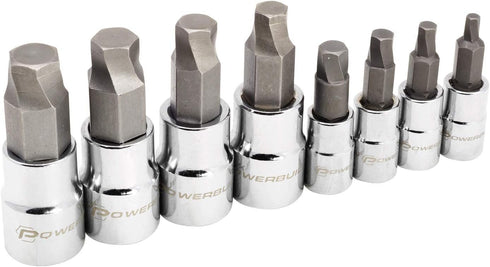 Powerbuilt - 8 Pc. 3/8" Drive SAE Zeon Hex Bit Socket Set, Hand Tools, Sockets - Hex Bit, Sockets - 3/8" Drive (642574)...