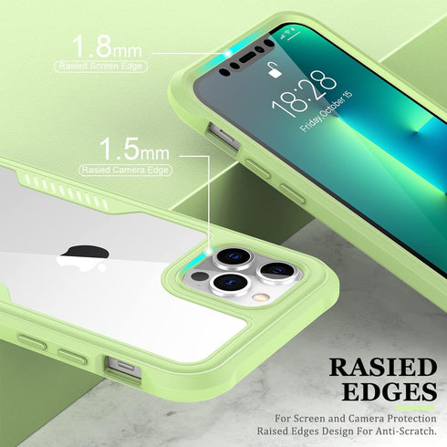FUNMIKO for iPhone 13 Pro Max Case with Screen Protector,Mili-Grade Heavy Duty Protection Pass 21ft. Drop Tested Slim-fit Clear Cover Protective P...