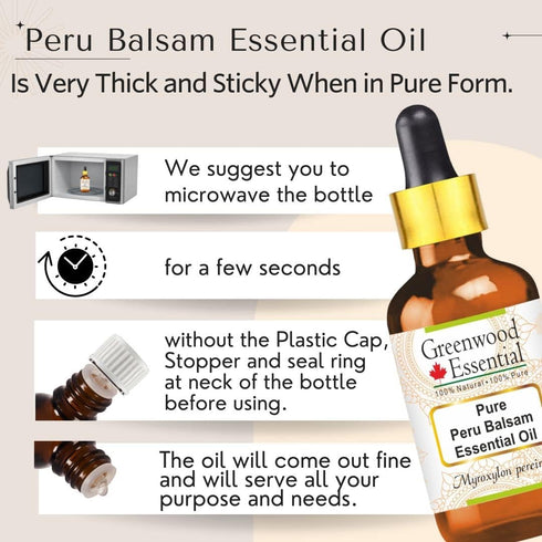 Pure Peru Balsam Essential Oil (Myroxylon pereirae) Steam Distilled 50ml (1.69 oz)...