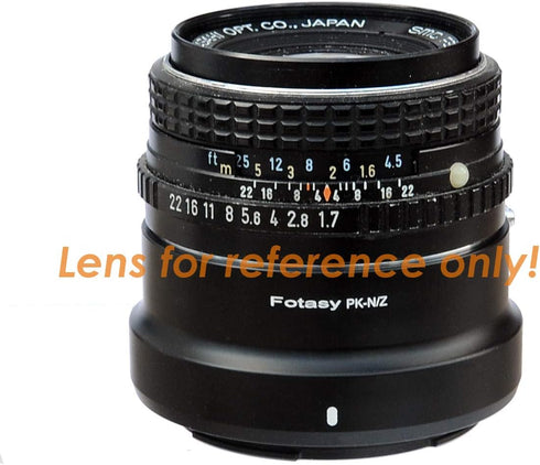 Fotasy PK Lens to Nikkor Z Mount Adapter, K Mount to Z Mount Adapter, PK Z Mount, fits Pentax PK Lens, Compatible with Nikon Z Mount Mirrorless Ca...