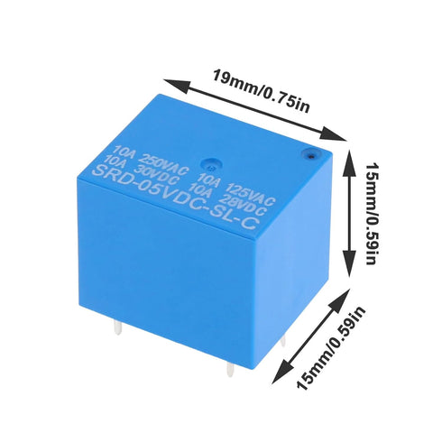 10PCS 5-Pin Terminals 5VDC Power Relay PC Board Relay for Industrial Control Automotive Electronics Safety Systems Household Appliance SRD-05VDC-S...