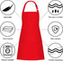 1 Pack Bib Aprons with 2 Pockets Cooking Chef Kitchen Apron for Women Men, Red...