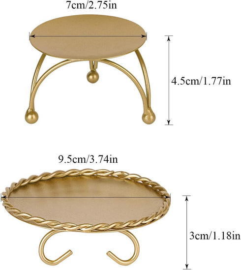 dedoot Candle Holder, Gold Candle Holders Set of 2 Decorative Handmade Iron Pillar Plate Candle Holder Centerpiece Fit LED & Wax Candles, Pedestal...