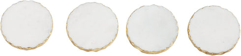Mud Pie Foiled Coaster Set, White/Gold...
