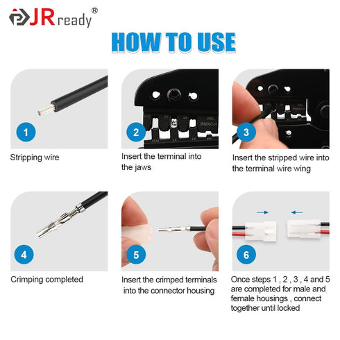 JRready ST6415 Standard.093" Pin and Socket Power Connectors 2 Circuits (6 Matched Sets), 14-20 AWG, Compatible with Molex Standard.093" 2 Pin Mal...