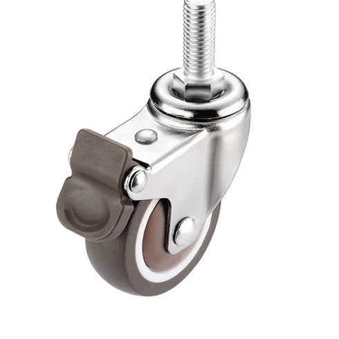 Stem Casters, 360 Degree Swivel Stem TPR Wheels with Metric M6-1.0x15mm Thread Rods Replacement Industrial Castors for Carts, Furniture, Dolly, Wo...