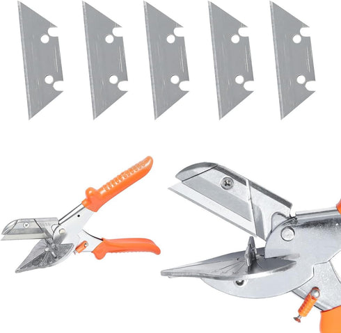 10 Pack Miter Shears Blade Replacement SK5 Steel Sharp Trunking Angle Shear Cutter Spare Blades for PVC PE Plastic Pipe Angular Scissors Chamfer S...