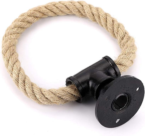Sumnacon Industrial Pipe Rope Towel Ring - Wall-Mounted Metal Towel Rack/Bar with Hardware,Vintage Style Iron Hand Towel Holder for Shower/Bathroo...