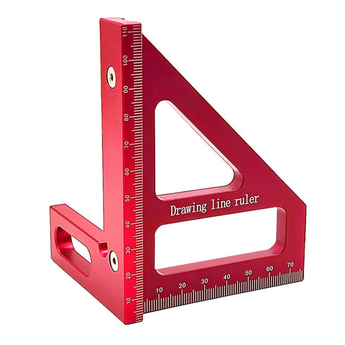3D Multi Angle Measuring Ruler, 45/90 Degree Woodworking Square Protractor, Aluminum Alloy Miter Triangle Ruler, High Precision Layout Measuring T...