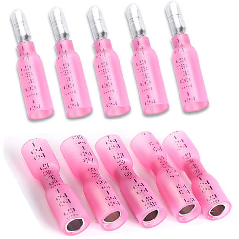 Heat Shrink Bullet Connectors, 100 Pcs Female Male Electrical Bullet Butt Terminals Insulated Waterproof Marine Bullet Connectors for Watercraft, ...