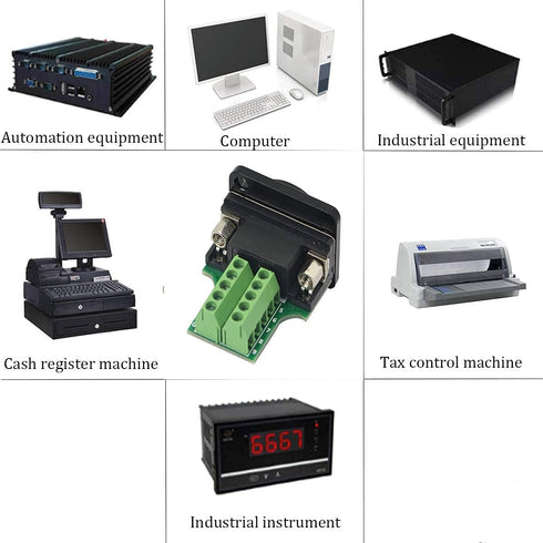 QIANRENON DB9 Panel Mount Terminal RS232 Serial to Terminal Female Adapter Connector Breakout Board, 9 Pin Welding-Free D-Type Connector,Black...