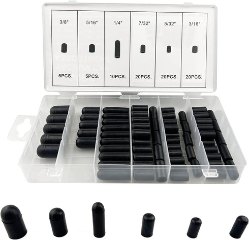 80 Piece Vacuum Cap Assortment Carburetor & Vacuum Rubber Cap Assortment Set 5/32" -3/8" Auto Repair Kit...