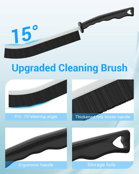 Hard Bristle Crevice Cleaning Brush, Grout Brush, Small Gap Cleaning Brush - Crevice Cleaning Tool Brushes Set Efficient Scrubber Tools for Bathro...
