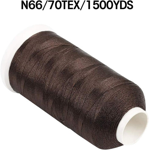 Bonded Nylon N66 Sewing Thread 1500 Yards Size #69 T70 210D/3 for Leather Denim Hand Machine Craft Shoe Bag Repairing Strong Heavy Duty High Tempe...