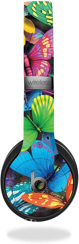 MightySkins Skin Compatible with Beats by Dr. Dre Solo 3 Wireless - Butterfly Party | Protective, Durable, and Unique Vinyl Decal wrap cover | Eas...