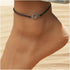Bohemian Sun Anklet Black Woven Rope Ankle Bracelet Silver Sunshine Chain Anklet Adjustable Wax Anklets Summer Beach Foot Chain Jewelry for Women ...