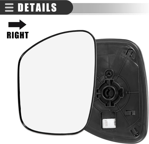Motoforti Right Passenger Side Heated Mirror Glass Replacement,for Mazda CX-9 2007-2009,Real Glass,With Backing Plate,White Glass...
