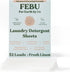 FEBU Eco Friendly Laundry Detergent Sheets | 32 Loads, Fresh Linen | 6x More Cleaning Power With Only 8 Plant-Based Ingredients | Hypoallergenic L...