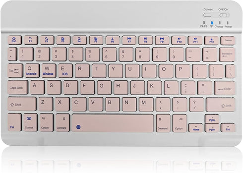 Ultra Slim Mini Wireless Bluetooth Keyboard Compatible with Amazon Kindle Fire HD 10/8/Fire Max 11/iPad 10.2"/iPad Air/iPad Pro,iPhone and Other D...