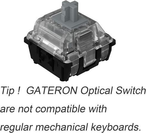 GATERON KS-15 Optical Silver Keyboard Switches, 45gf RGB LED Infrared Path Linear Key Switches for Mechanical Keyboard (35PCS, Silver)...