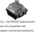 GATERON KS-15 Optical Silver Keyboard Switches, 45gf RGB LED Infrared Path Linear Key Switches for Mechanical Keyboard (35PCS, Silver)...