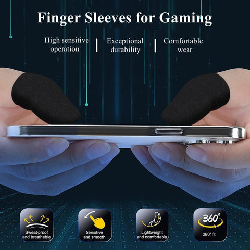 Gaming Gloves for Sweaty Hands, Ultra-Thin Breathable Touchscreen Game Gloves with Thumb Finger Sleeves for iPad Tablet/Mobile Phone...