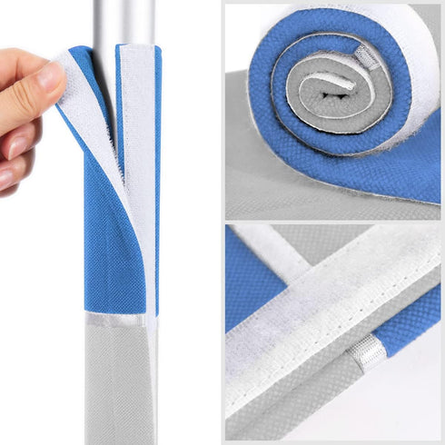 MRKG Refrigerator Door Handle Covers, Set of 5, Washable Without Fading, Keep Your Kitchen Appliance Clean from Smudges, Drips, Food Stains, Oil, 15.6X 5.6 inches, 6x3.5 inches (Blue, Grey)