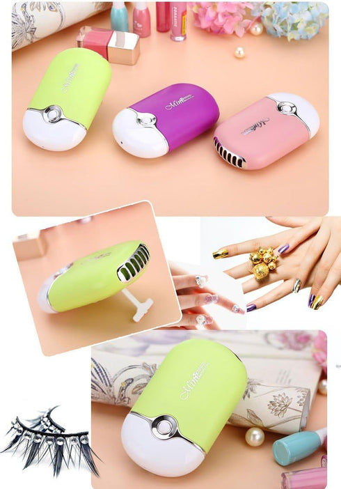 ThreeH Portable Mini Fan Handheld USB Rechargeable Air Conditioner Built-in Li-ion Battery Desk Cooling Fan Bladeless Eyelash Fan,Green...
