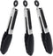 Mini Silicone Serving Tongs Set of 3, Small Kitchen Tongs (7 inch) with Silicone Tips and Stainless Steel Handle, Silicone Cooking Tongs for Salad...