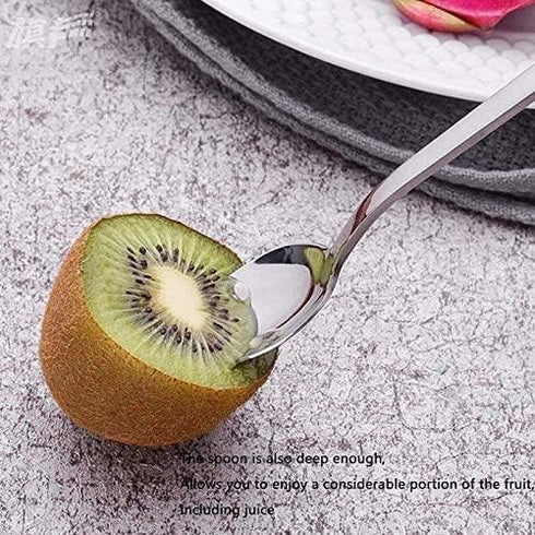 2Pcs Grapefruit Spoon Stainless Steel Fruit Spoon, Stainless Steel Spoon, Serrated Edge Ice Cream Scrape Cut Spoons For Fruit Dessert Cheese Veget...