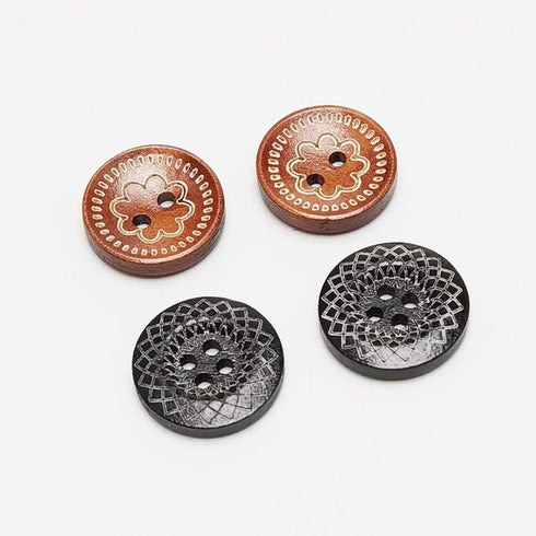 Libiline 150pcs of 15 Styles in Box New Wood Button Craft Clothe Sewing Decor … (Mix, 20mm(3/4"))...