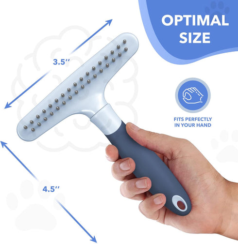 Dog rake deshedding dematting Brush Comb - Undercoat rake for Dogs, Cats, matted, Short,Long Hair Coats - Brush for Shedding, Double Row Stainless...