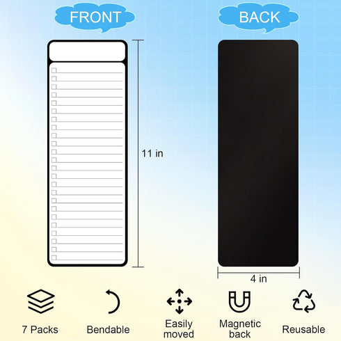 7 PCS Magnetic Dry Erase to Do List White Board 4”x11”, Multifunctional Weekly Dry Erase Board, Weekly Planner White Board Chore Chart Magnetic, D...