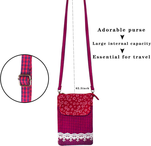 5 Pockets Canvas Crossbody Bag Purse for Women Summer Beach Bag Shoulder Bags Phone Bag Travel Bag Pouch Bags...
