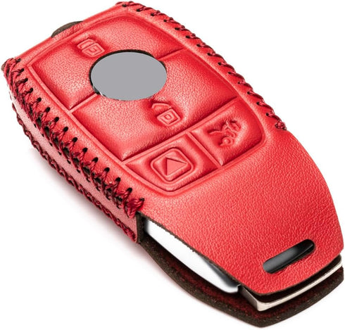 Vitodeco Genuine Leather Smart Key Fob Case with Leather Key Strap Compatible for Mercedes-Benz A, C, E, S, CLA, CLS, GLA, GLB, GLC, GLE, GLS, G G...